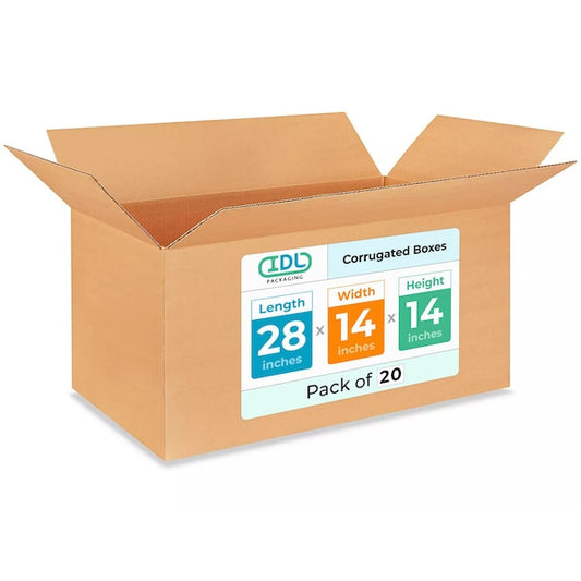28L x 14W x 14H Corrugated Boxes for Shipping or Moving, Heavy Duty, 20PK