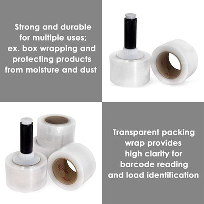 Stretch Wrap Film, 3"x1000 Ft., Cast, Clear, PK8