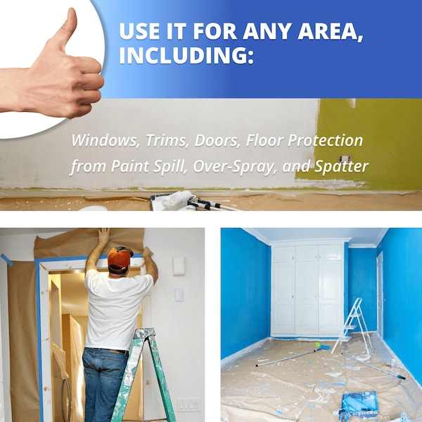 12 x 60 yd General Purpose Masking Paper, Kraft, for Covering and Protecting Walls, Floor, Windows
