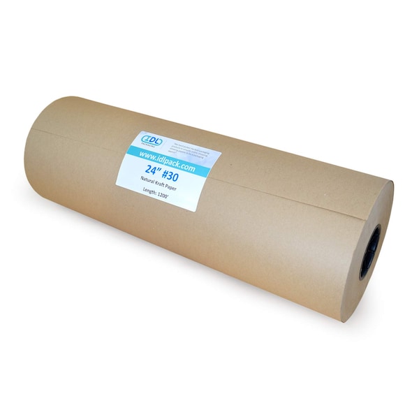 Recycled Kraft Paper, 24"x1200 Ft., 30 lb. Basis Weight