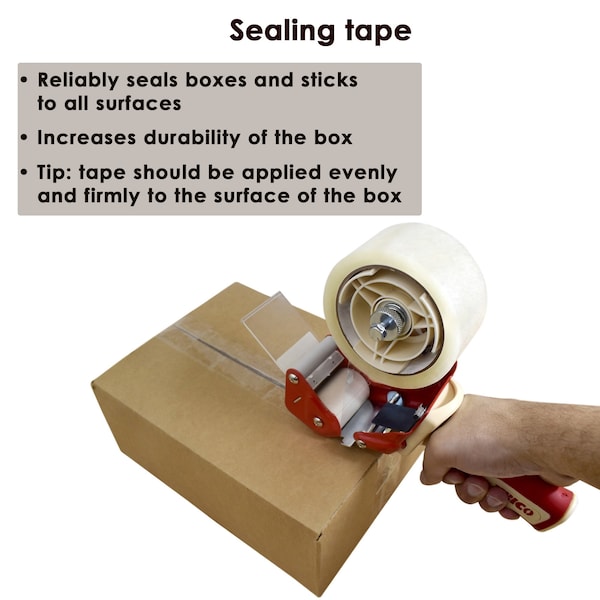 2in x 110 yd Sealing Tape 3.1 mil, Clear Packing Tape for Carton Sealing, Moving, Packing, 3PK
