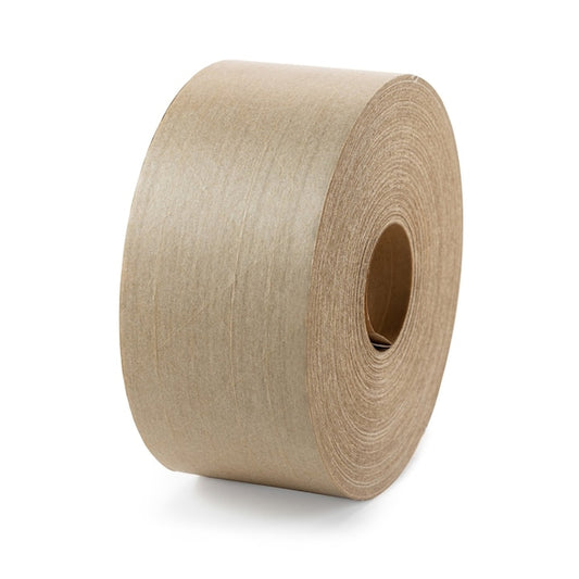 2.83 x 450' Reinforced Water-Activated Gummed Kraft Tape pack of 1 for Carton Sealing, White