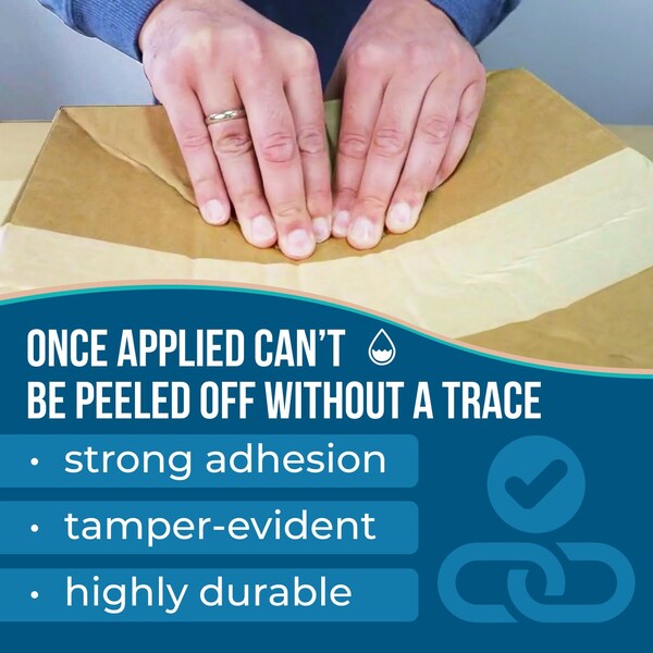 2.83 x 450' Reinforced Water-Activated Gummed Kraft Tape pack of 1 for Carton Sealing, White