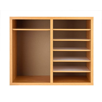 12-Compartment Wood Adjustable Paper Sorter Literature File Organizer, Medium Oak