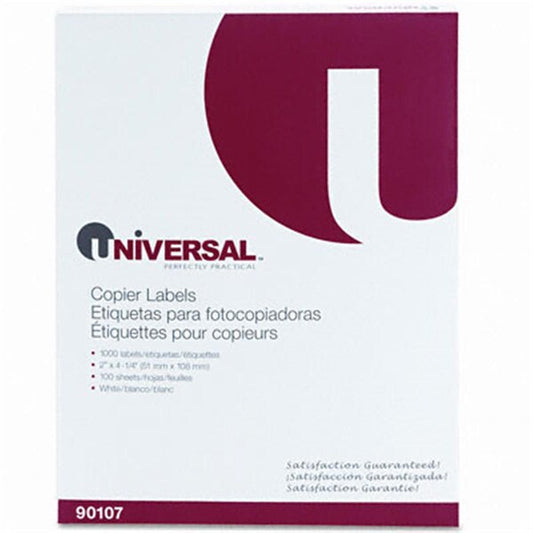 Universal Adhesive Address Labels for Copiers Bright White 2 x 4-1/4, 1000PK