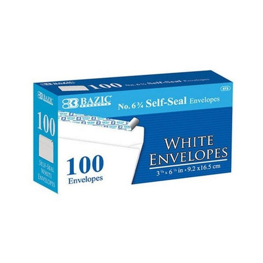 Bazic #6 3/4 Self-Seal White Envelope, 2400PK