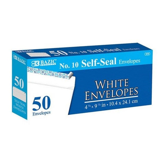 Bazic #10 Self-Seal White Envelope, 1200PK