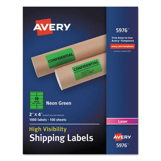 Neon Shipping Label- Green