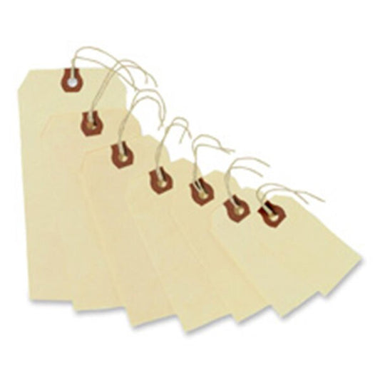 Consumer Products Shipping Tags- No 5 Strung- 4-.75in.x2-.38in.- Manila