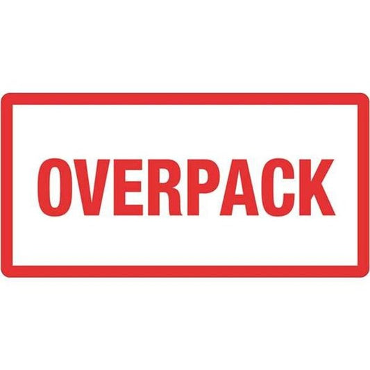Tape Logic DL1374 3 x 6 in. - Overpack Labels; Red & White - Roll of 500