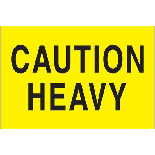 2 x 3 in. Caution Heavy LabelsFluorescent Yellow