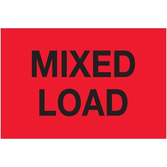 2 x 3 in. Mixed Load LabelsFluorescent Red