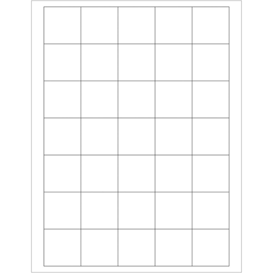 1.5 x 1.5 in. Removable Rectangle Laser LabelsWhite