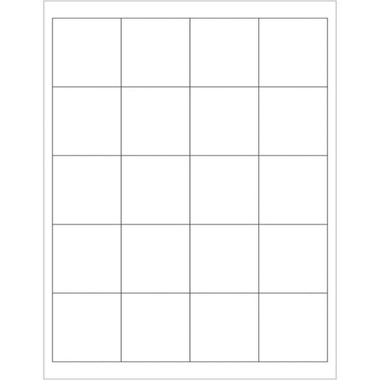 2 x 2 in. Removable Rectangle Laser LabelsWhite