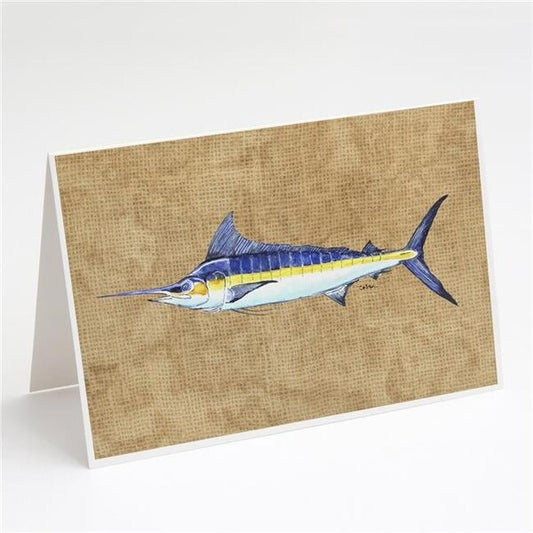 Carolines Treasures 8818GCA7P Blue Marlin Greeting Cards & Envelopes - Pack of 8