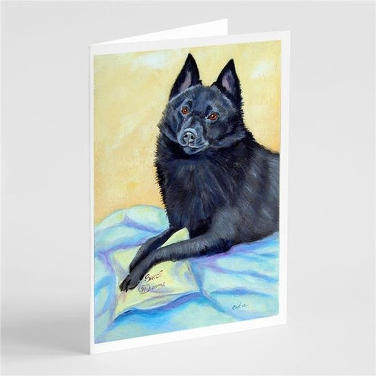 Carolines Treasures 7152GCA7P Schipperke Sweet Dreams Greeting Cards & Envelopes - Pack of 8