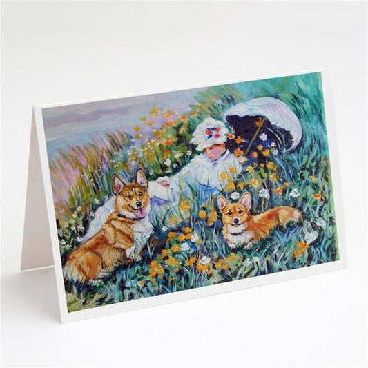 Carolines Treasures 7324GCA7P Corgi Classics Greeting Cards & Envelopes - Pack of 8
