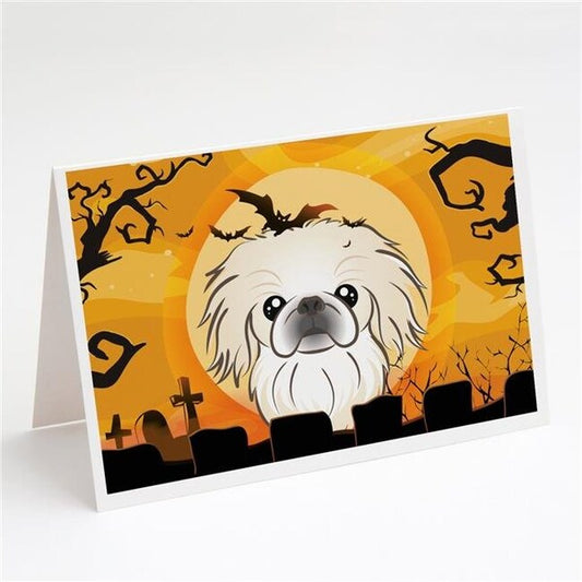 Carolines Treasures BB1779GCA7P Halloween Pekingese Greeting Cards & Envelopes - Pack of 8