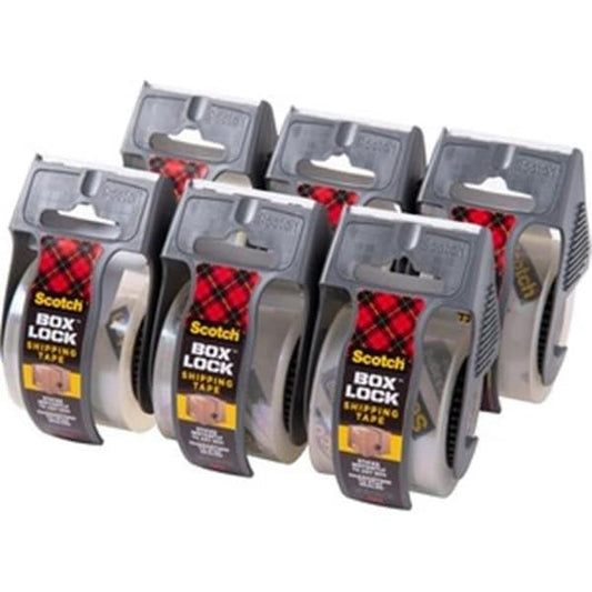 Scotch MMM1956 22.20 yard Box Lock Dispenser Packaging Tape with Dispenser - Pack of 6