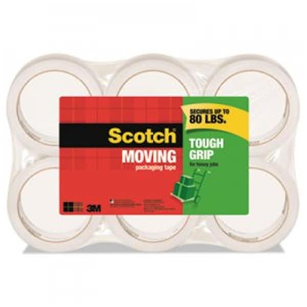 MMM Tough Grip Moving Packaging Tape, 6 Roll Per Pack