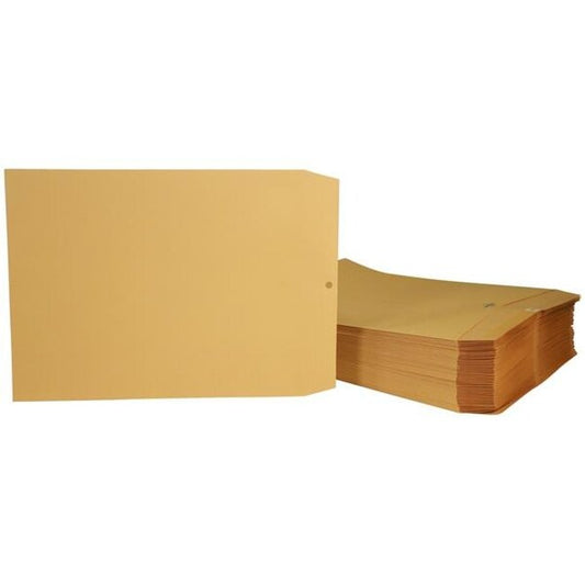 School Smart 2013901 11.5 x 14.5 in. Kraft Envelope with Clasp; Kraft Brown - Pack of 100