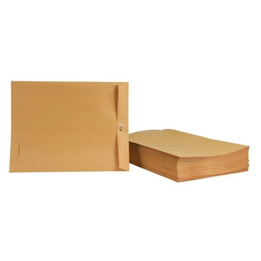 School Smart 2013902 12 x 15.5 in. Kraft Envelope with Clasp; Kraft Brown - Pack of 100
