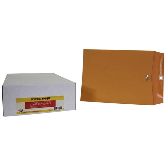 School Smart 2013917 9 x 12 in. Kraft Envelope with Clasp; Kraft Brown - Pack of 100