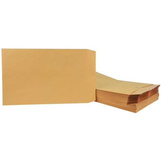 School Smart 2013919 10 x 15 in. Kraft Envelope with Clasp; Kraft Brown - Pack of 100