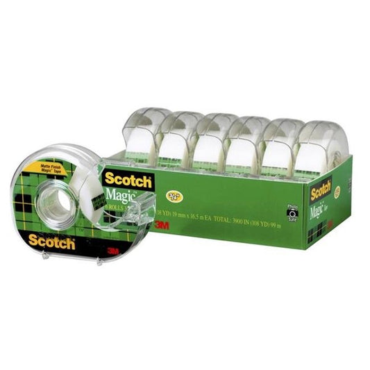 Scotch 1571879 810 Magic Tape in Dispenser; 0.75 x 650 in. - Pack of 6