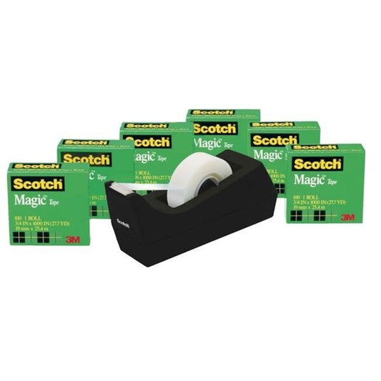 Scotch 1369045 Tape Magic with Dispenser; 0.75 x 1000 in. - Pack of 6