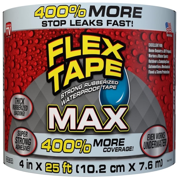 4 in. x 25 ft. Max Flex Tape, Clear