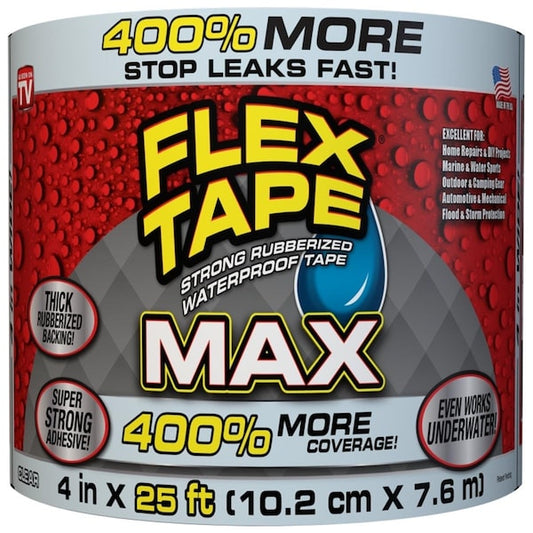 4 in. x 25 ft. Max Flex Tape, Clear