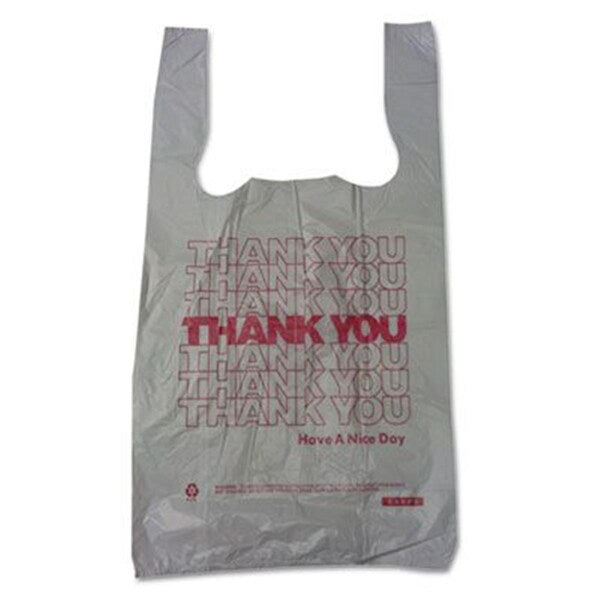BPC Thank You High-Density Shopping Bags, White