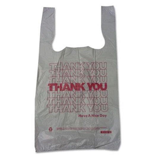 BPC Thank You High-Density Shopping Bags, White