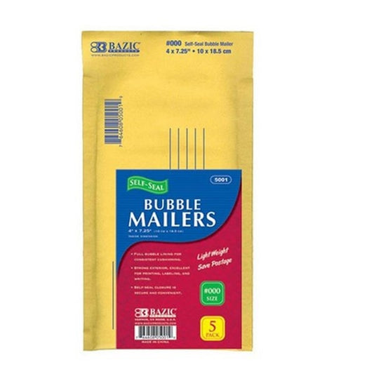 Bazic 4 x 7.25 in. No.000 Self-Seal Bubble Mailers, 120PK