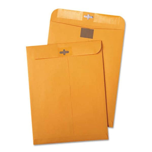 Postage Saving Clear-Clasp Kraft Envelopes- 10 x 13- Light Brown- 100/Box