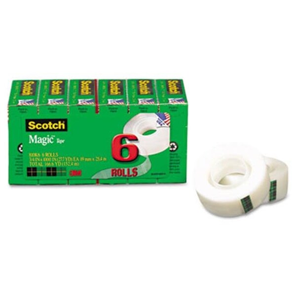 3M 810K6 3/4" x 28 Yards Magic Tape Refill - 6 per Pack