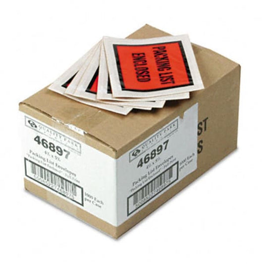 Quality Park 46897 Full-Print Self-Adhesive Packing List Envelope Orange 5 1/2 x 4 1/2 1 000/box