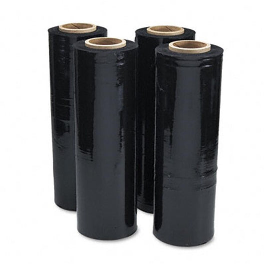 Universal Black Stretch Film 18W X 1 500 Roll 20 Micron 80 Gauge 4 Rolls/Carton