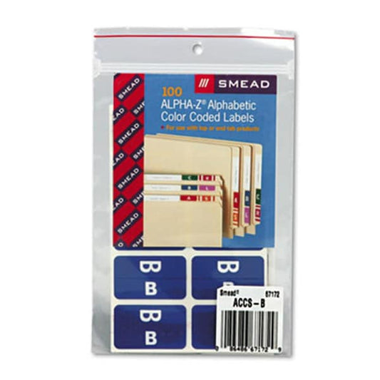 Alpha-Z Color-Coded Second Letter Labels- Letter B- Dark Blue, 100PK