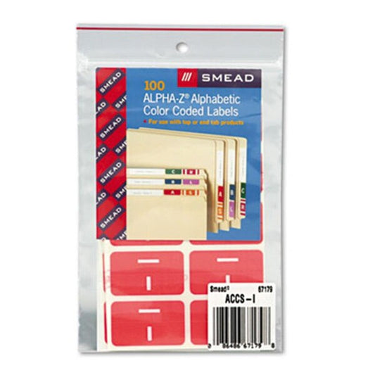 Alpha-Z Color-Coded Second Letter Labels- Letter I- Pink, 100PK