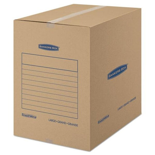 Fellowes Manufacturing 7714001 Smoothmove Basic Moving Boxes; Kraft - 18 L x 18 W x 24 H in.