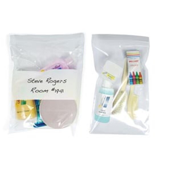 Zip Bag- Clear With White Block 8 In. X 10 In.- 2 Mil