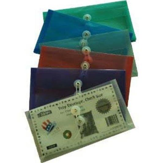 Filexec Poly Envelope; Check Size; Assorted Colors; Pack 12