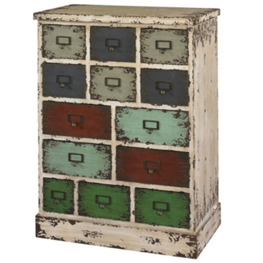 Parcel 13 Drawer Cabinet - Distressed White