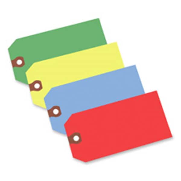 Consumer Products Shipping Tag- No 5- Plain- 4-.75in.x2-.38in.- Red
