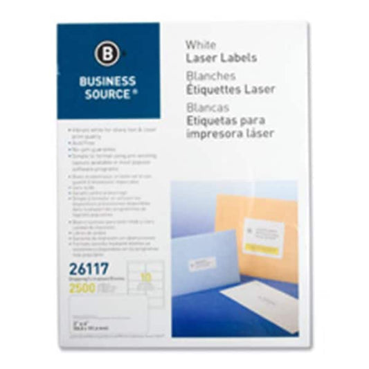 Mailing Labels, Shipping, Laser, 2 in. x 4 in., 1000-PK, White