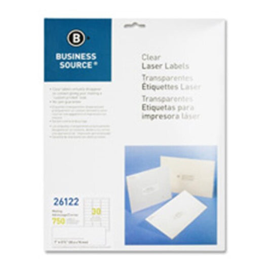Mailing Labels- Laser- 1 in. x 2.75 in.- 1500-PK- Clear
