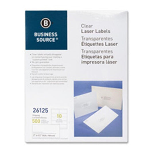 Shipping Labels- Laser- Permanent- 2 in. x 4.25 in.- 500-PK- Clear