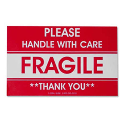 Shipping Label, Fragile, 3 in. x 5 in., 500-RL, Red-White